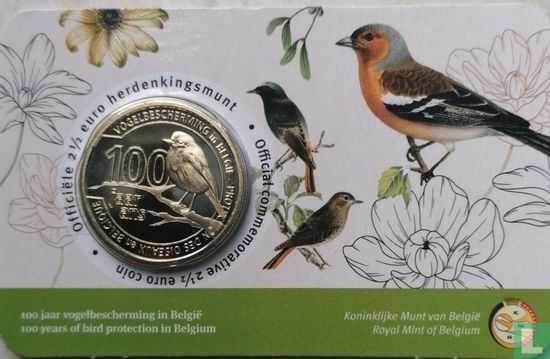 Belgique 2½ euro 2022 (coincard - NLD) "100 years Bird Protection in Belgium" - Image 1