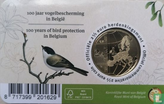 Belgium 2½ euro 2022 (coincard - FRA) "100 years Bird Protection in Belgium" - Image 2