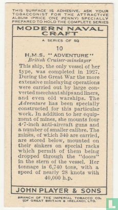 H.M.S. "Adventure" British Cruiser-minelayer. - Afbeelding 2