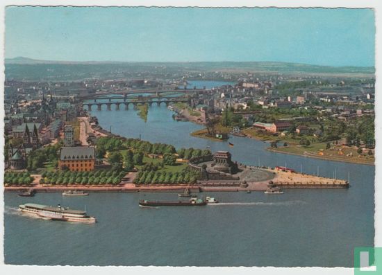 Deutsches Eck Koblenz Rheinland-Pfalz 1961 Ansichtskarten, Monument Postcard - Image 1
