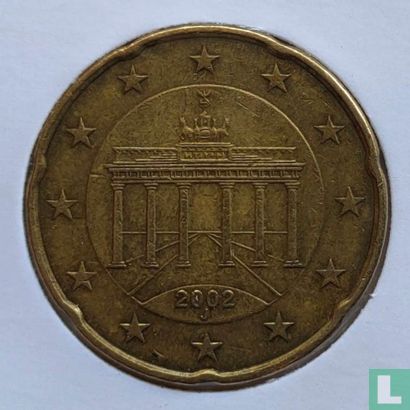 Allemagne 20 cent 2002 (J - fauté) - Image 1