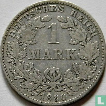 Empire allemand 1 mark 1880 (H) - Image 1