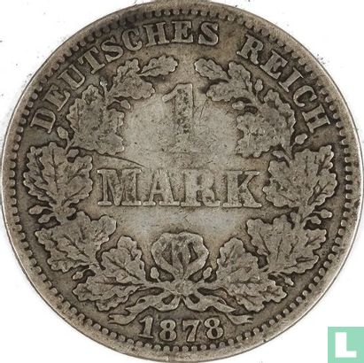 Empire allemand 1 mark 1878 (G) - Image 1