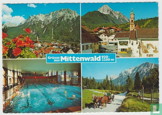 Mittenwald Oberbayern Bayern 1975 Ansichtskarten, Bavaria Germany Postcard - Afbeelding 1