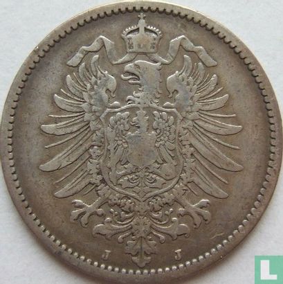 Duitse Rijk 1 mark 1880 (J) - Afbeelding 2