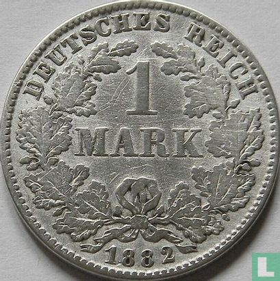 Empire allemand 1 mark 1882 (H) - Image 1