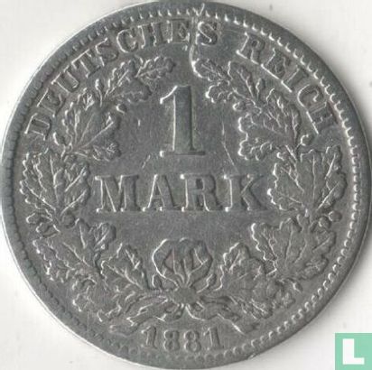 Empire allemand 1 mark 1881 (G) - Image 1
