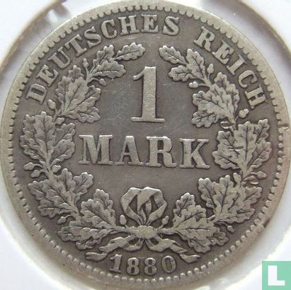 German Empire 1 mark 1880 (F) - Image 1