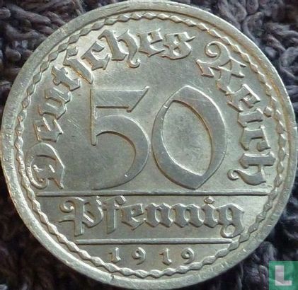 Duitse Rijk 50 pfennig 1919 (F) - Afbeelding 1