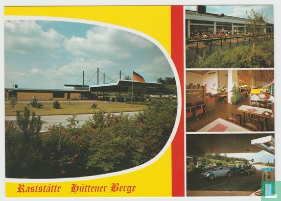 Raststätte Hüttener Berge West Eckernförde Schleswig-Holstein Ansichtskarten, Rest area Germany Postcard - Image 1