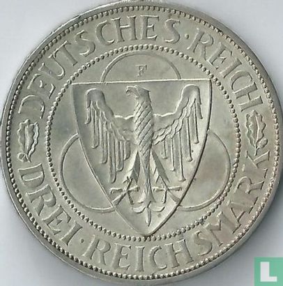 Empire allemand 3 reichsmark 1930 (F) "Liberation of Rhineland" - Image 2