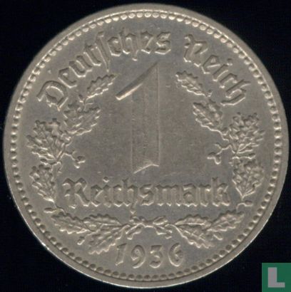 Duitse Rijk 1 reichsmark 1936 (F) - Afbeelding 1