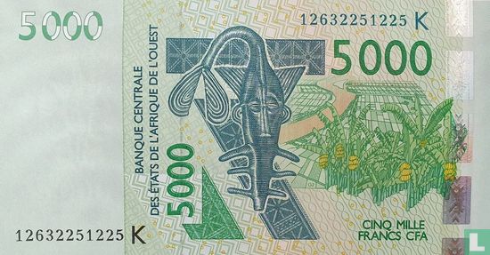 États d'Afrique de l'Ouest 5000 Francs K - Image 1