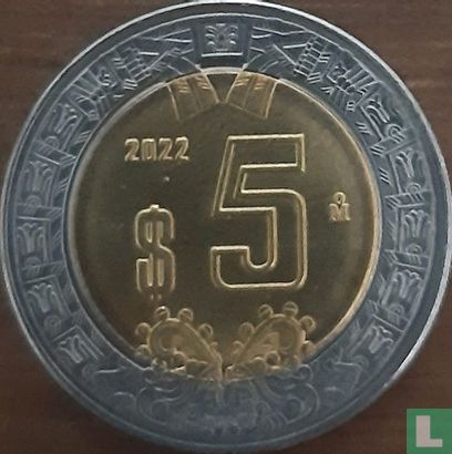 Mexico 5 pesos 2022 - Image 1