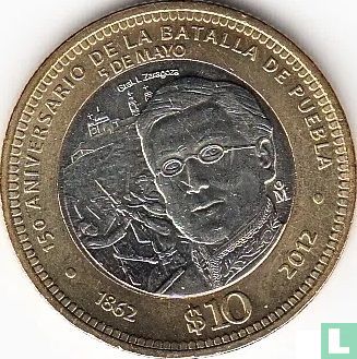 Mexico 10 pesos 2012 "150th anniversary Battle of Puebla" - Afbeelding 1