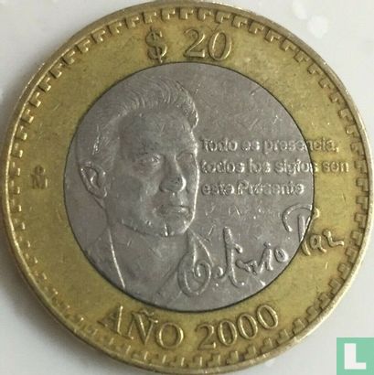 Mexico 20 pesos 2000 "Octavio Paz" - Afbeelding 1