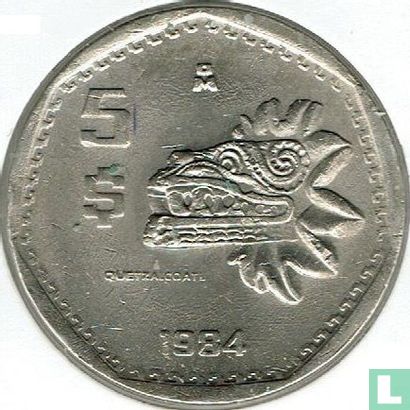 Mexico 5 pesos 1984 "Quetzalcoatl" - Image 1