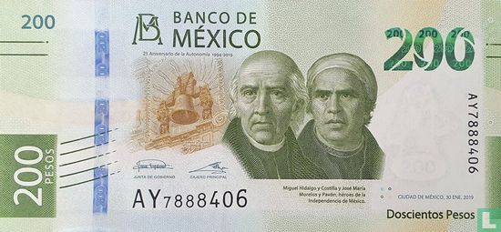 Mexiko 200 Pesos - Irene Espinosa Cantellano & Alejandro Alegre Rabiela - Bild 1