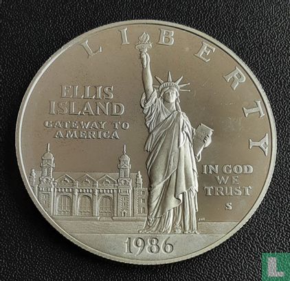 Verenigde Staten 1 dollar 1986 (PROOF - kleurloos) "Centenary of the Statue of Liberty" - Afbeelding 1