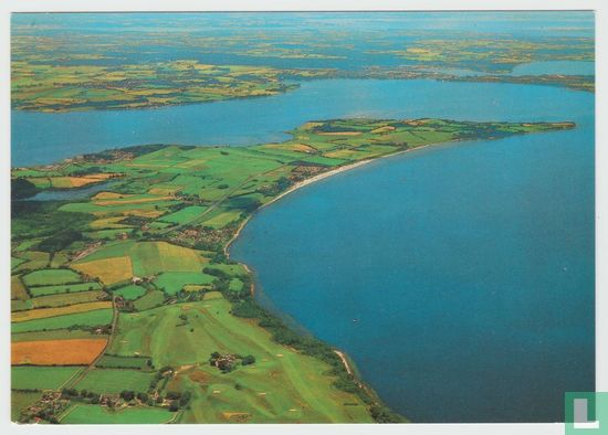 Ostseeheilbad Glücksburg Halbinsel Holnis mit Blick nach Dänemark Schleswig-Holstein Ansichtskarten - aerial Postcard - Image 1