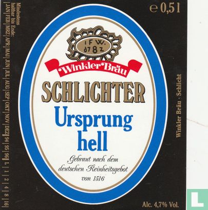 Schlichter Ursprung Hell