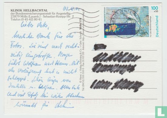 Klinik Hellbachtal Mölln Schleswig-Holstein Ansichtskarten - Rehabilitation center Germany Postcard - Afbeelding 2