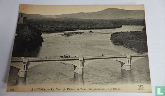 Avignon, Le Pont de Pierre, la tour Phillppe le Bel et le Rhone - Afbeelding 1