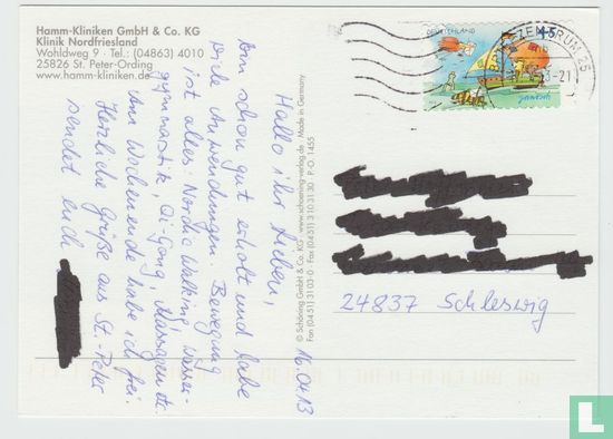 St. Peter-Ording Klinik Nordfriesland Schleswig-Holstein Ansichtskarten - Clinic postcard - Afbeelding 2