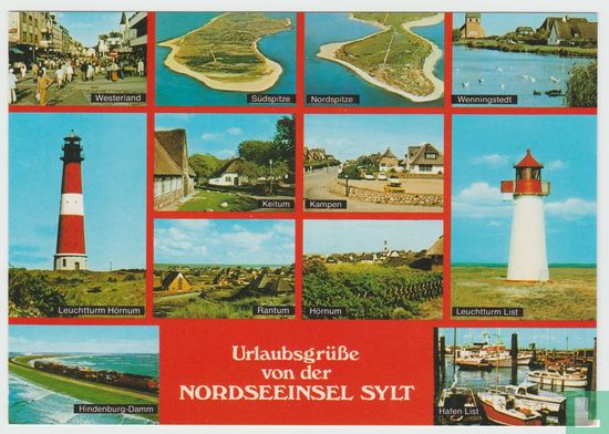 Sylt Nordsee Insel Schleswig-Holstein Deutschland Ansichtskarten - Sylt North Sea Island Germany Lighthouse Postcard - Image 1