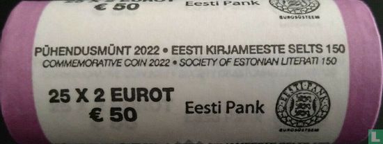 Estonia 2 euro 2022 (blind roll) "150th anniversary Society of Estonian Literati" - Image 3