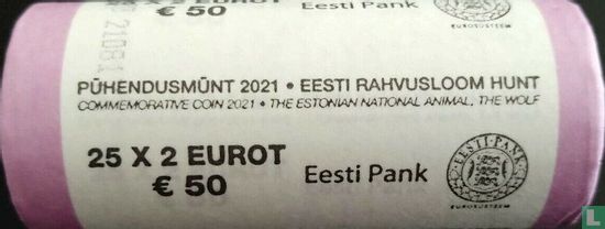 Estland 2 euro 2021 (blinde rol) "The Estonian national animal - The wolf" - Afbeelding 3