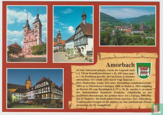 Amorbach im Odenwald Bayern Deutschland Ansichtskarten - Bavaria Germany Multiview Postcard - Image 1