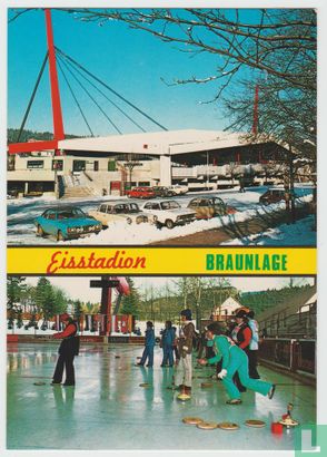 Braunlage Niedersachsen Deutschland Eisstadion Ansichtskarten - ice rink Lower Saxony Germany Postcard - Afbeelding 1