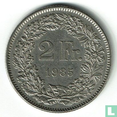 Switzerland 2 francs 1985 - Image 1