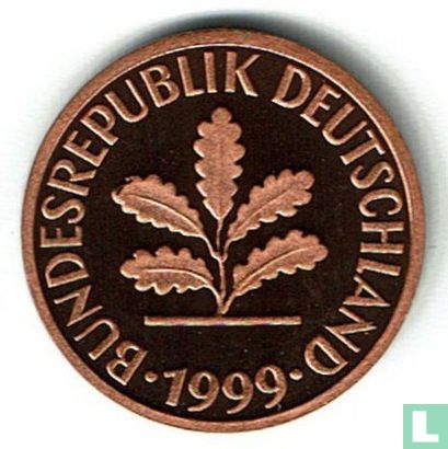 Duitsland 1 pfennig 1999 (PROOF - J) - Afbeelding 1