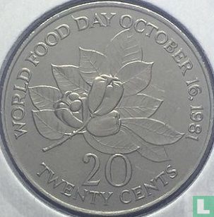 Jamaica 20 cents 1984 "FAO - World Food Day" - Afbeelding 2