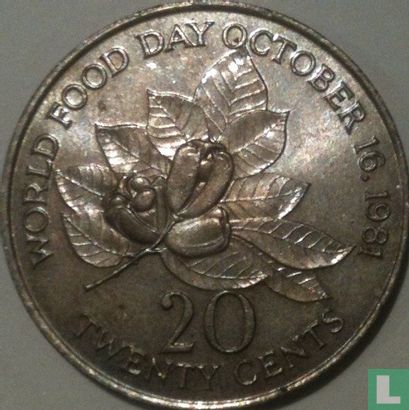 Jamaica 20 cents 1981 (type 2) "FAO - World Food Day" - Afbeelding 2