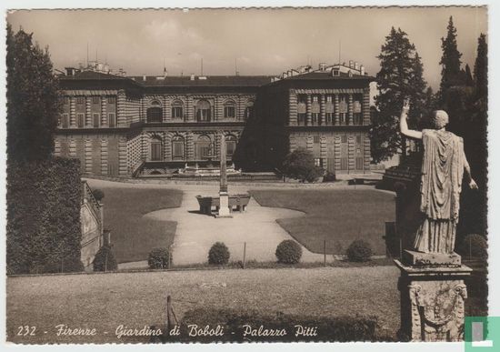 Firenze Florence Toscana Italy Pitti Palace Palazzo Pitti Giardino di Boboli Gardens 1944 Postcard - Image 1