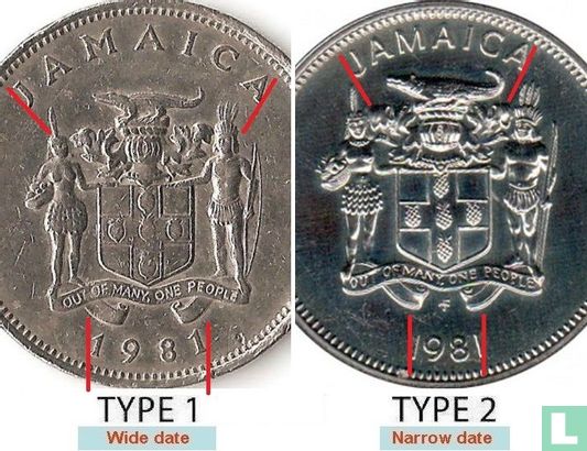 Jamaica 5 cents 1982 (type 1) - Image 3