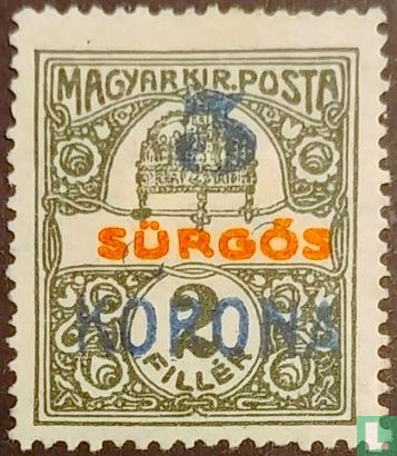 Stephans crown, with overprint