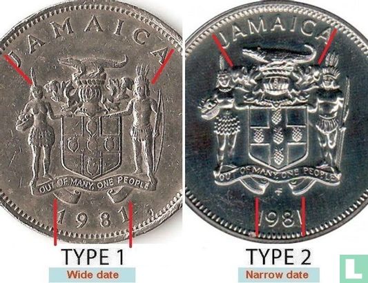 Jamaica 25 cents 1982 (type 1) - Afbeelding 3