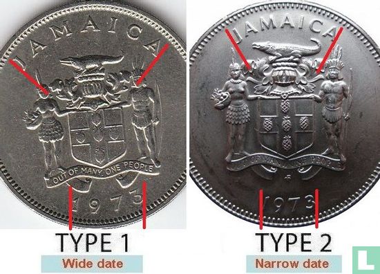 Jamaïque 25 cents 1973 (type 2) - Image 3