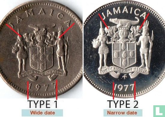 Jamaica 5 cents 1977 (type 1) - Image 3