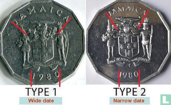 Jamaica 1 cent 1980 (type 2) "FAO" - Afbeelding 3
