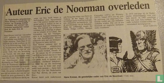 Auteur Eric de Noorman overleden