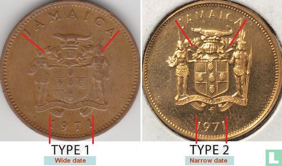 Jamaika 1 Cent 1971 (Typ 2) - Bild 3
