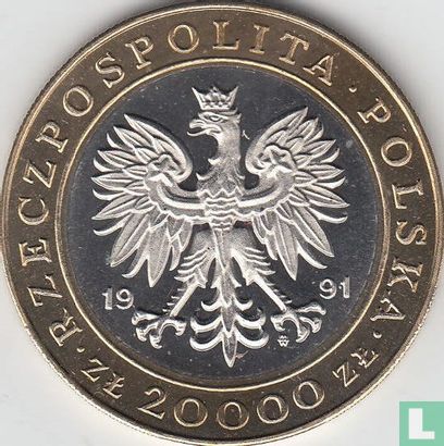 Pologne 20000 zlotych 1991 (BE) "225th anniversary Warsaw Mint" - Image 1