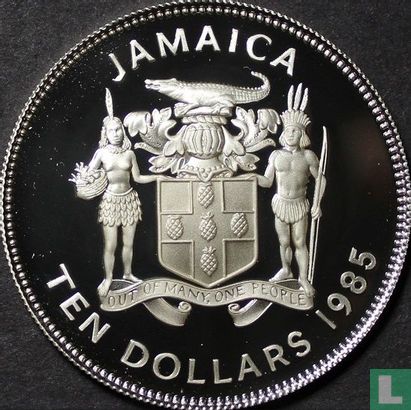 Jamaica 10 dollars 1985 (PROOF) "International Year of Youth" - Image 1
