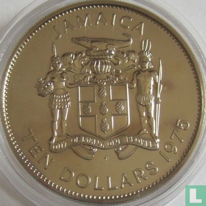 Jamaica 10 dollars 1975 "Christopher Columbus - Discovery of Jamaica" - Afbeelding 1