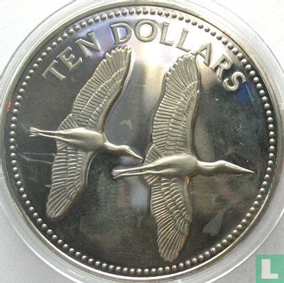 Belize 10 dollars 1979 (BE - cuivre-nickel) "Jabiru" - Image 2